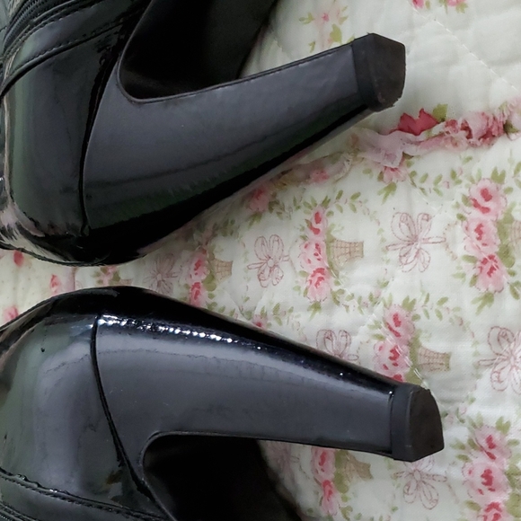 Prada Gauffre Ruched Patent nappa leather knee tall boots black shirred 6.5 36.5 - Picture 9 of 15